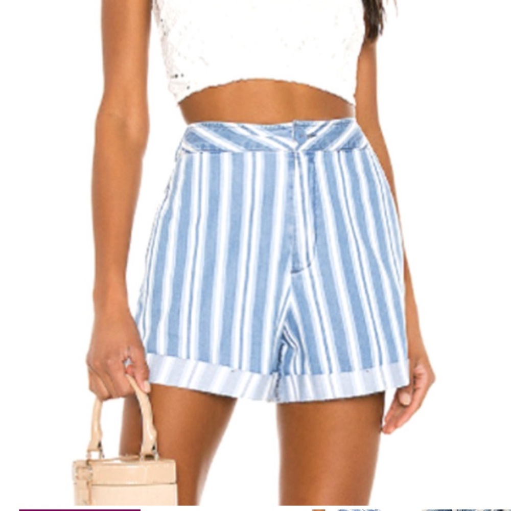 Show Me Your Mumu Blue Striped Women's Shorts